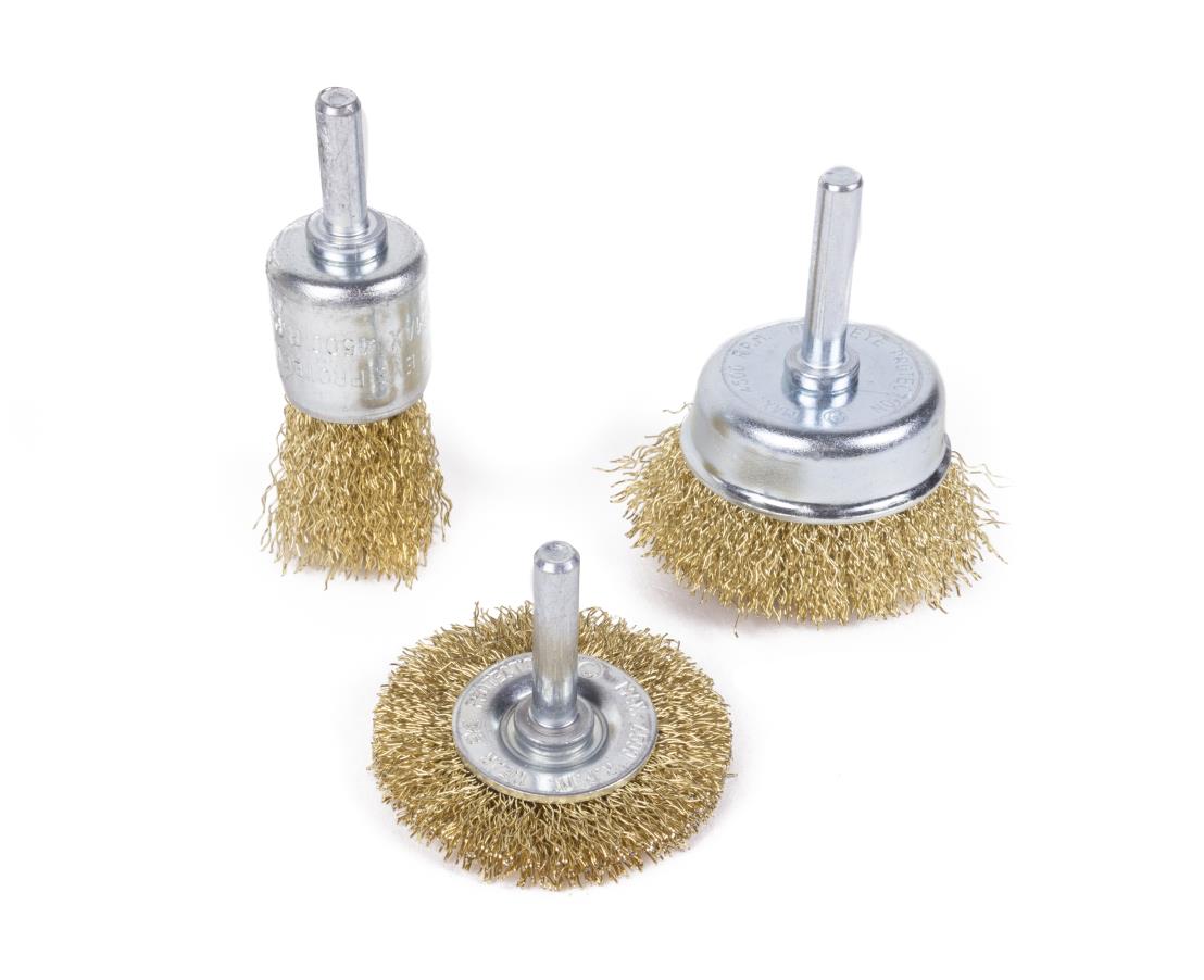 Steel brush for drill round 3 pcs
