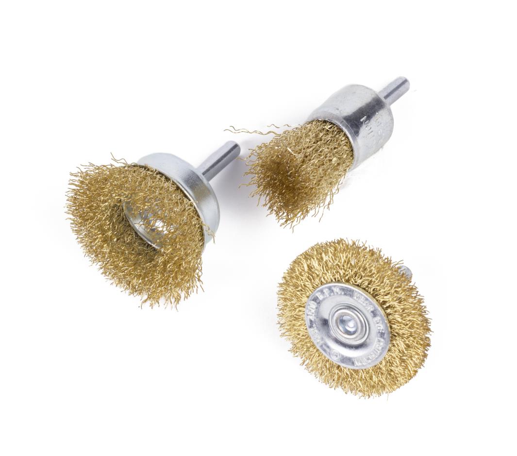 Steel brush for drill round 3 pcs