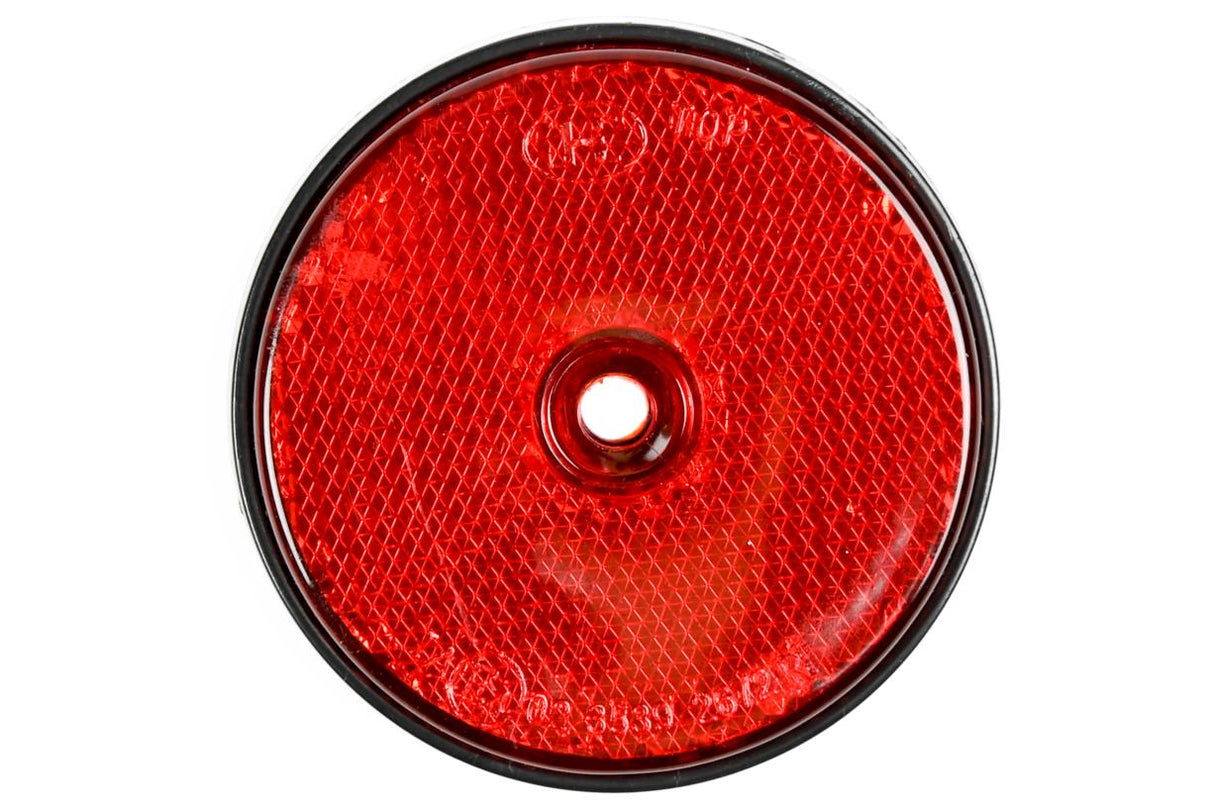 Reflector round red + hole 60 mm E4