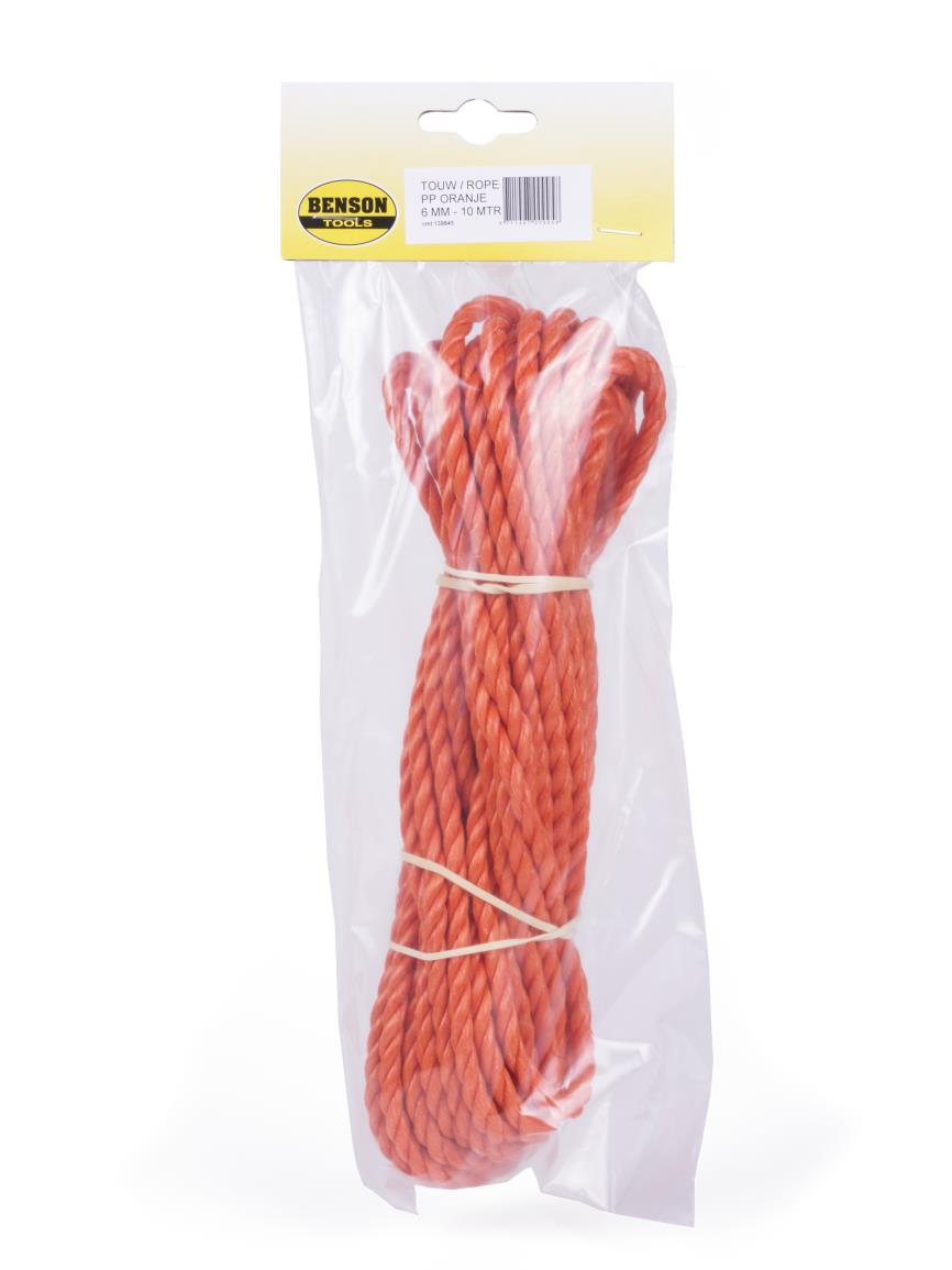 Corde 6 mm x 10 m brins orange