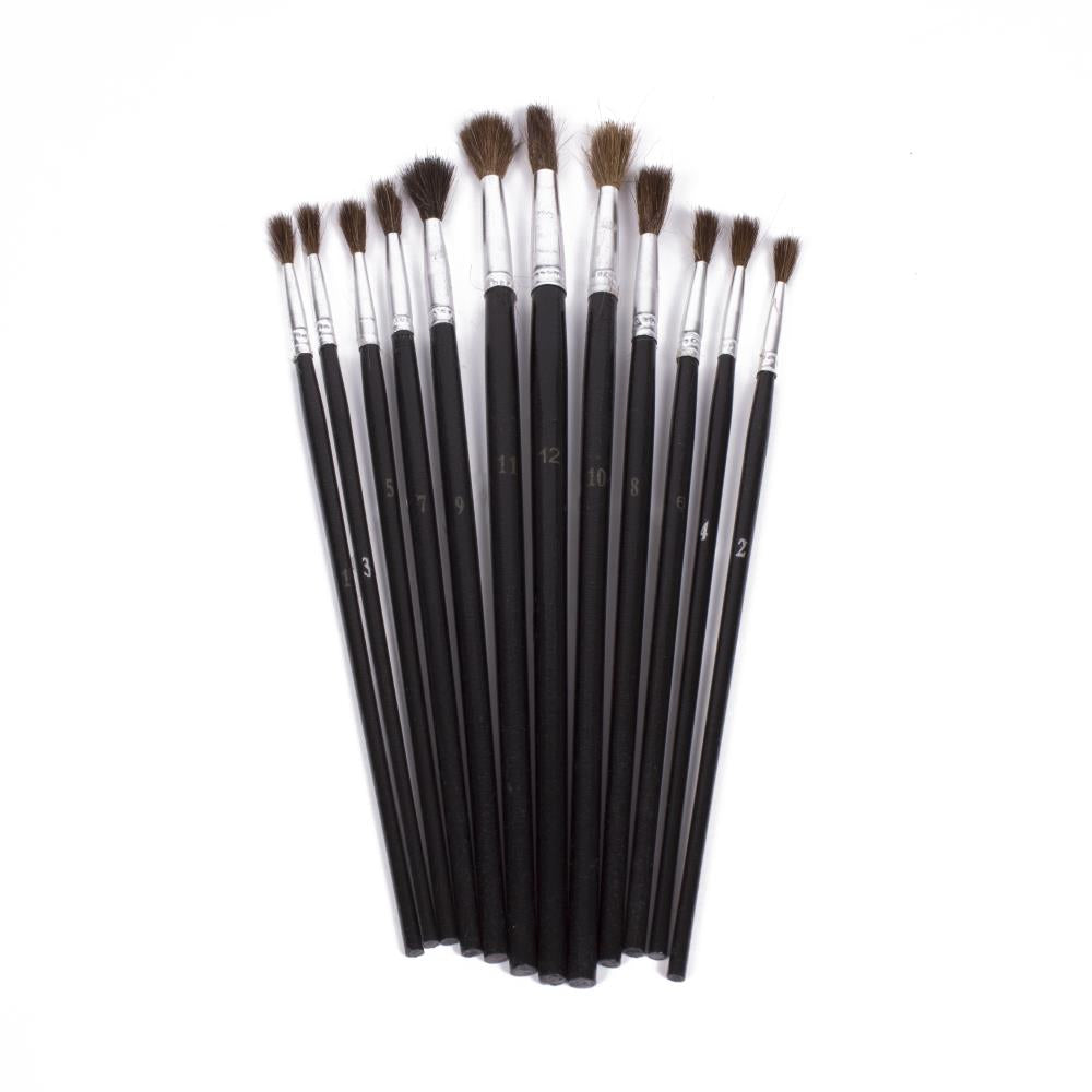 Haarpinsel-Set 12-tlg rund