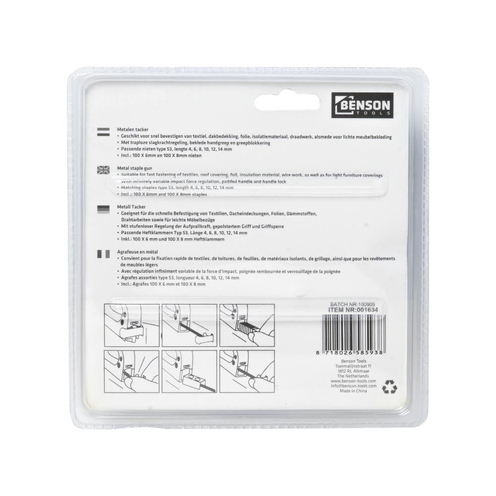 Tacker met veer metaal 4 - 14 mm