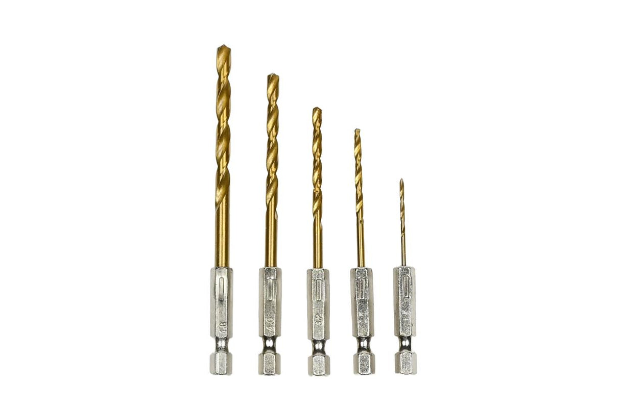 Bohrersatz 5-tlg Titan Bit 1,5/2,5/3,2/4,0/4,8 mm