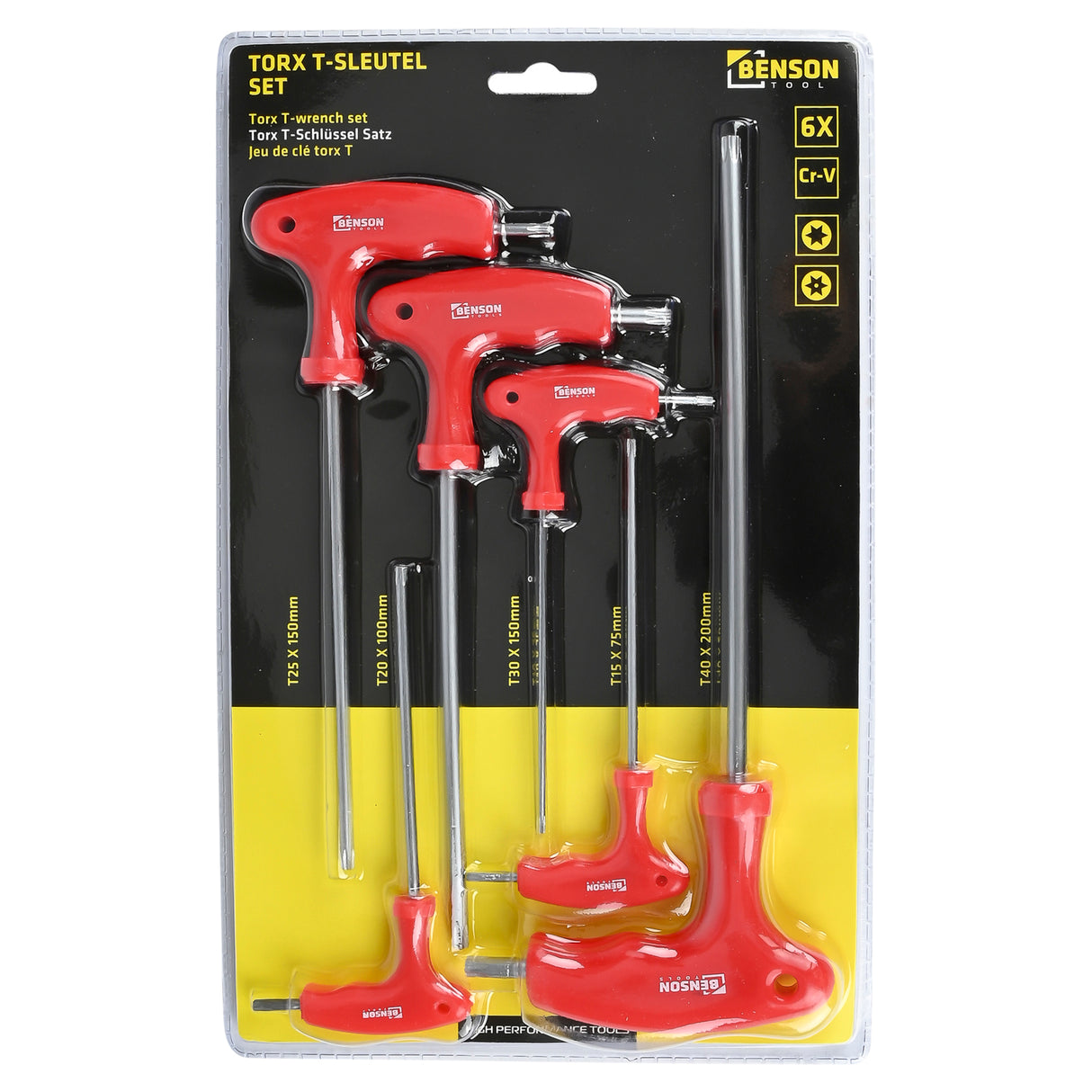Torx wrench set t-handle 6 pcs