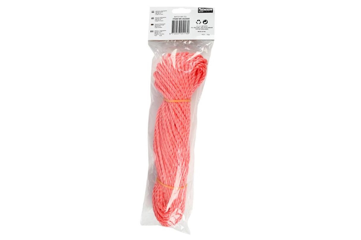 Touw 4 mm x 25 mtr streng oranje