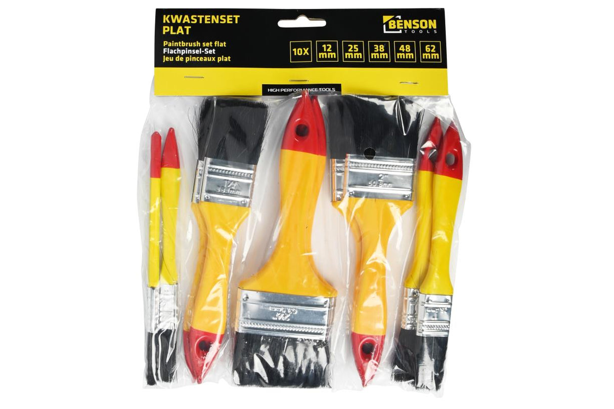 Paintbrushset 10 pcs flat
