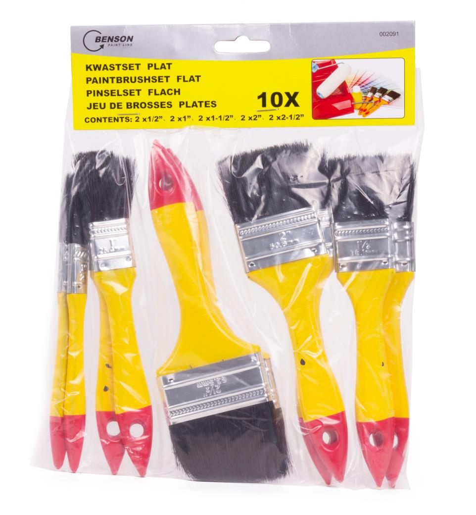 Paintbrushset 10 pcs flat