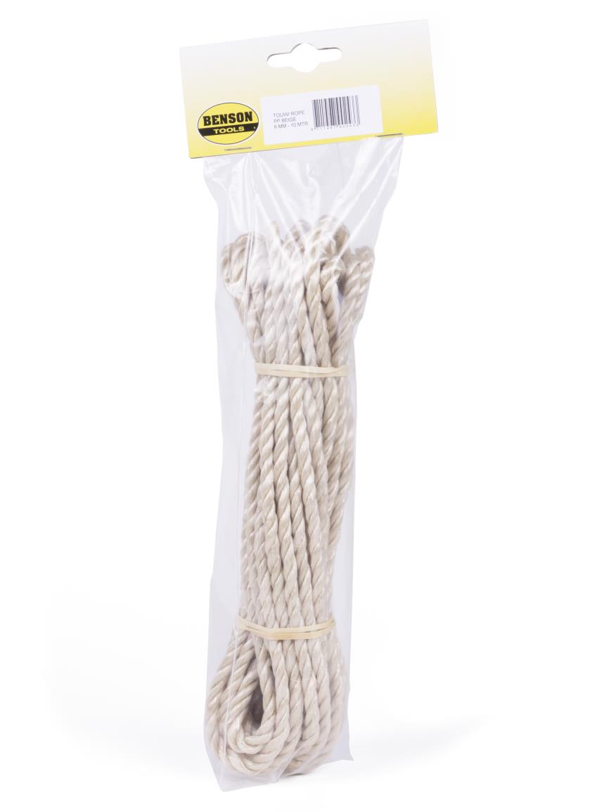 Seil gedreht 6 mm x 10 m beige