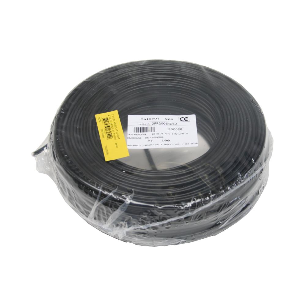 Power cable oval 2 x 0.75 100 m black