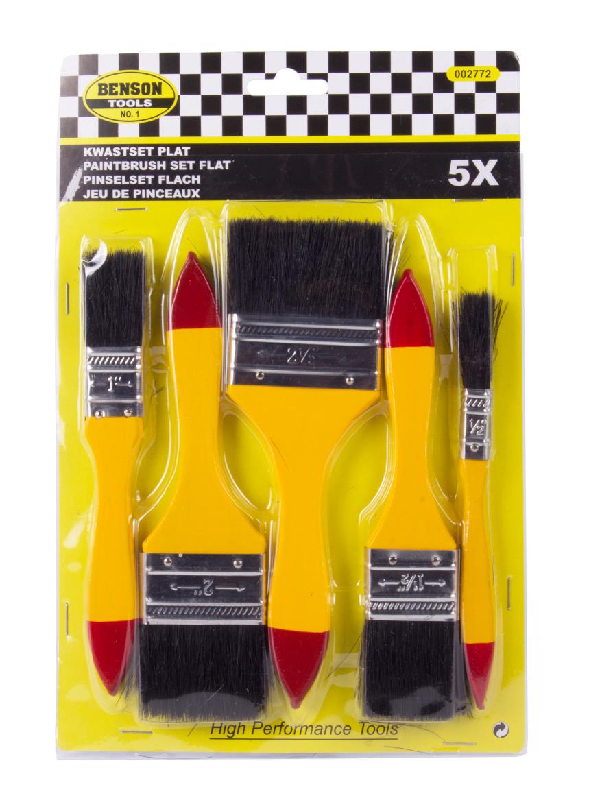 Paintbrush set 5 pcs flat