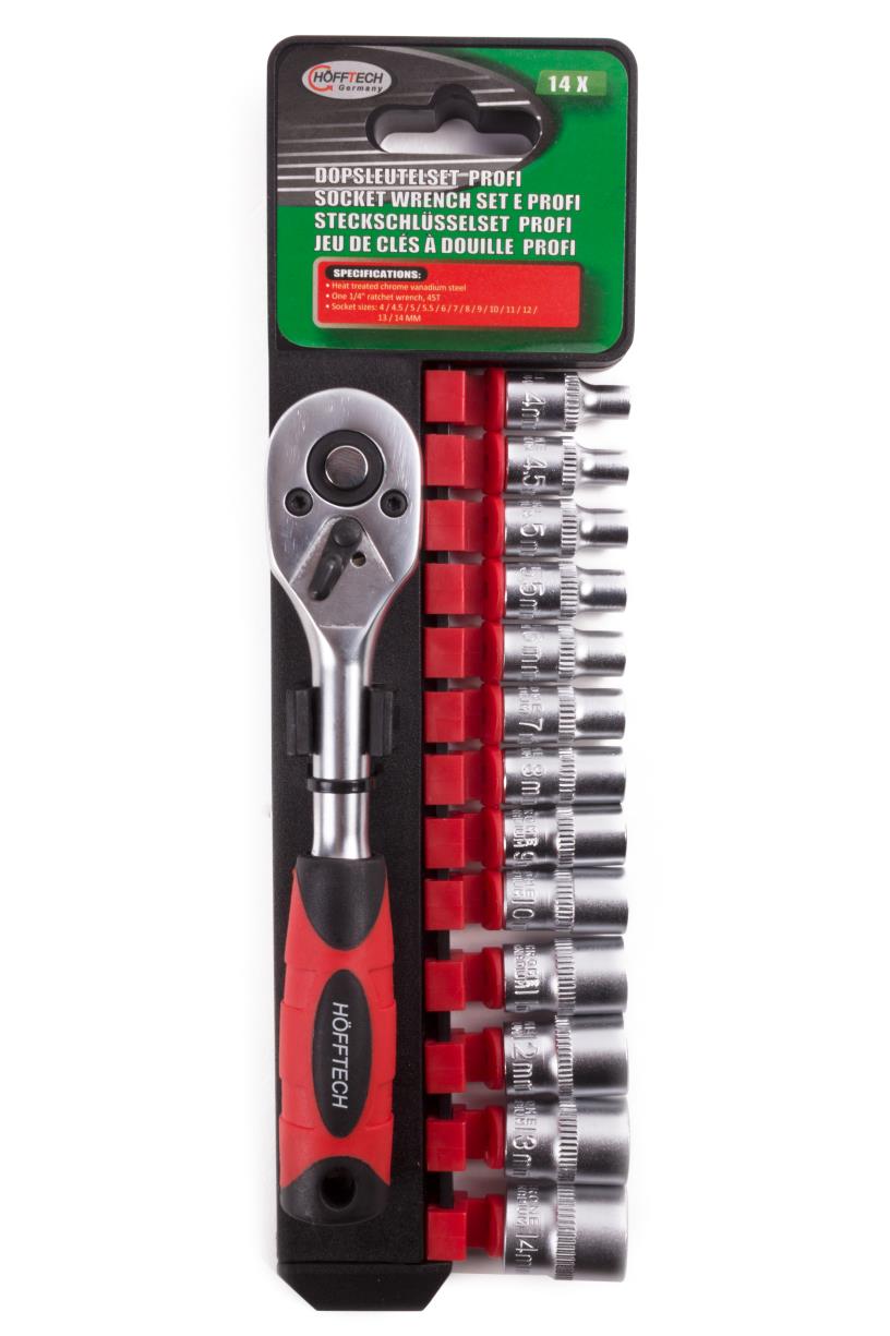 Socket wrench set 14 pcs Cr-V