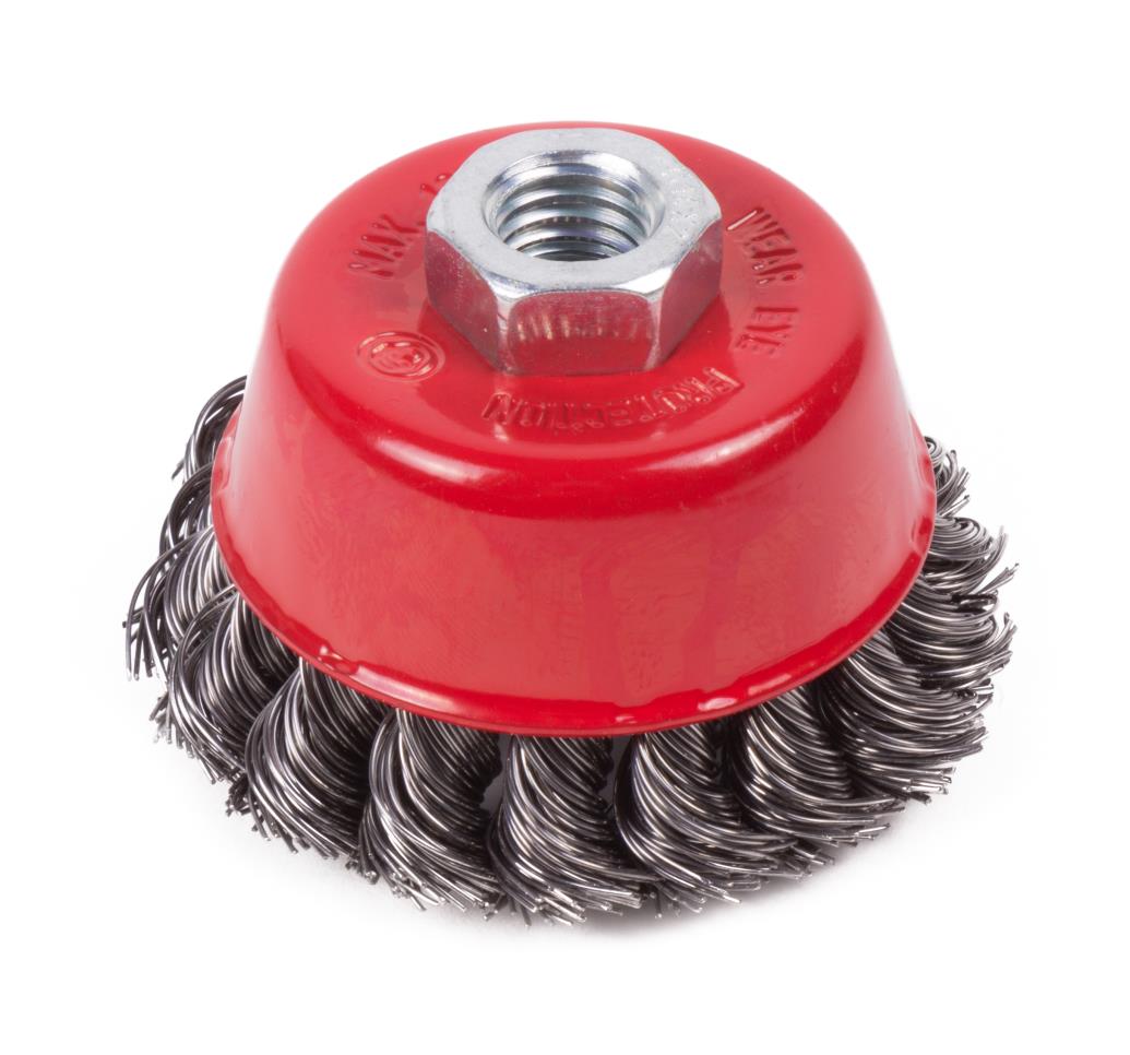 Wire cup brush twisted, grinder 75 mm