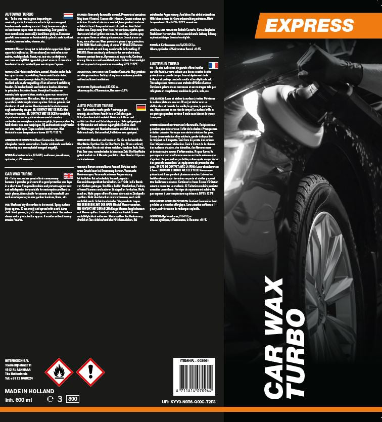 Express autowax turbo wax 600 ml spuitbus