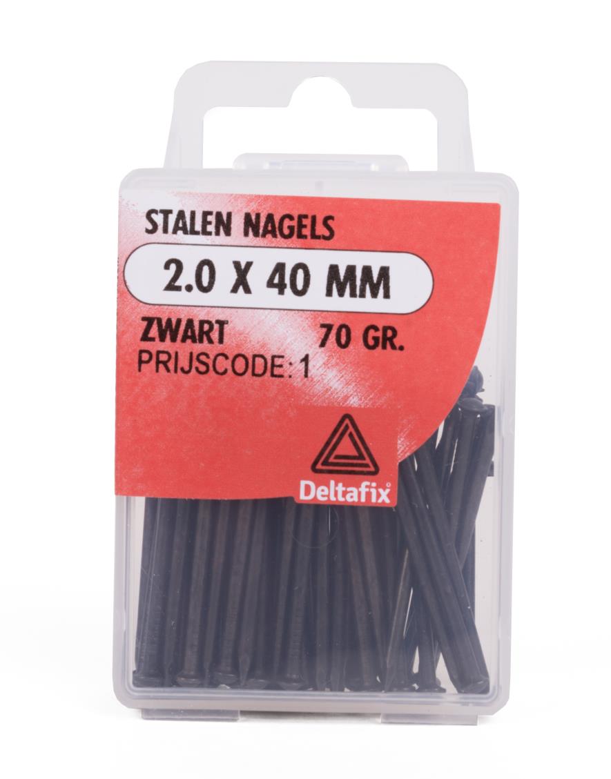Stalen nagels 2.0 x 40 mm zwart