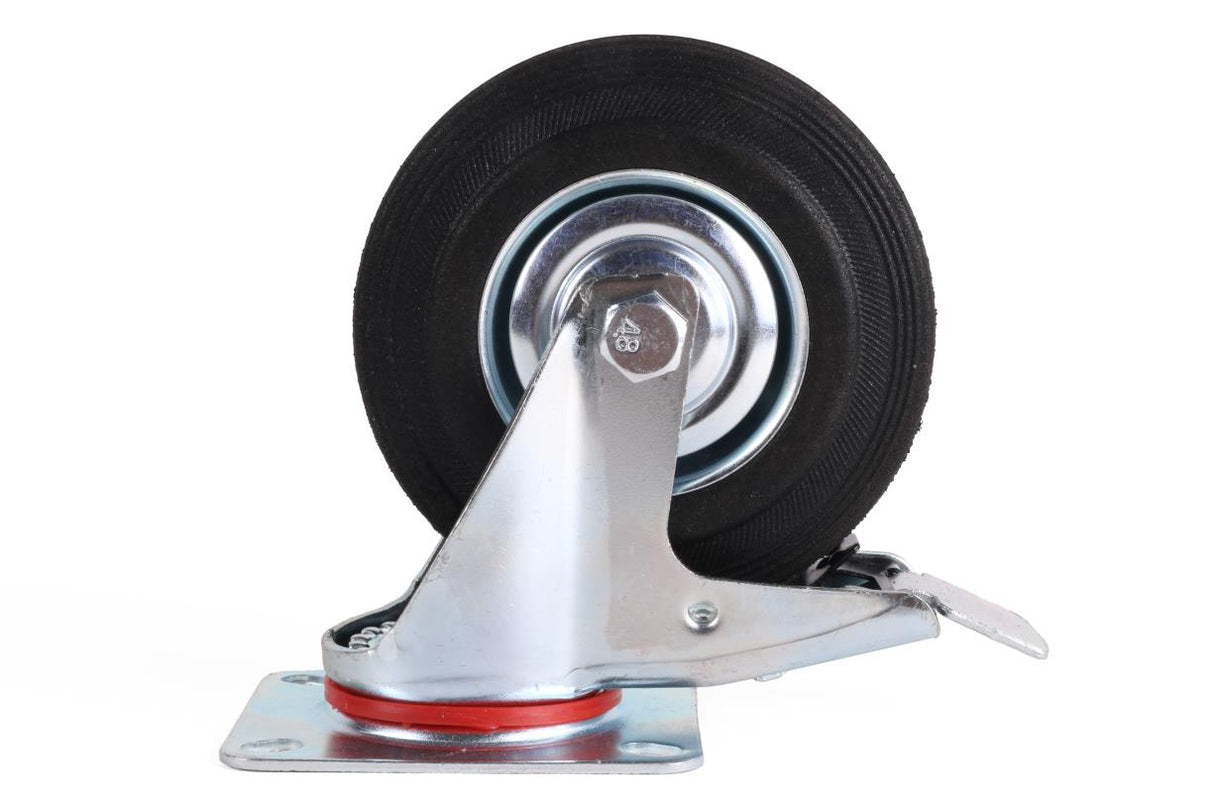 Roulette pivotante + frein 125 mm