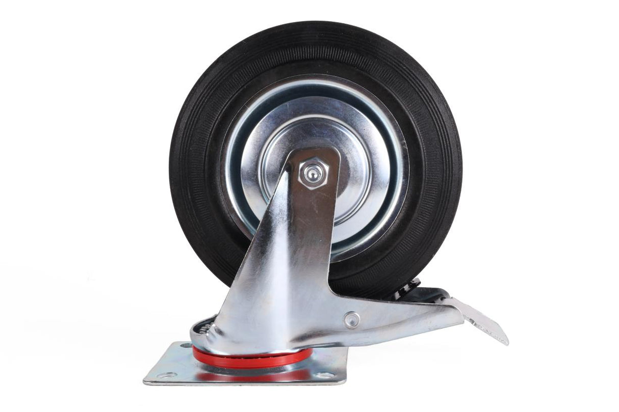 Swivel castor + brake 200 mm