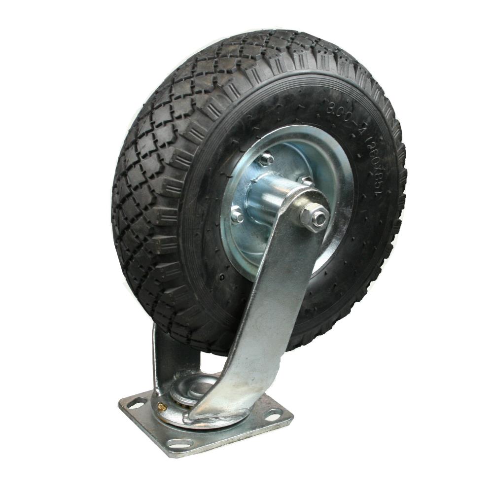 Roulette pivotante + pneu 3.00-4"