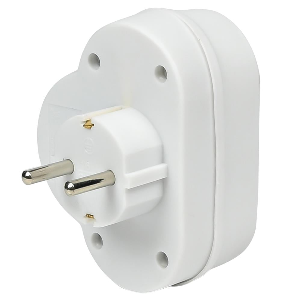 Socket double + earth + switch white