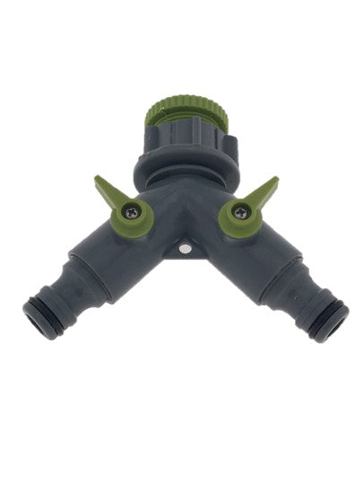 Water tap quick coupler adapter 2-way 1/2" - 3/4"