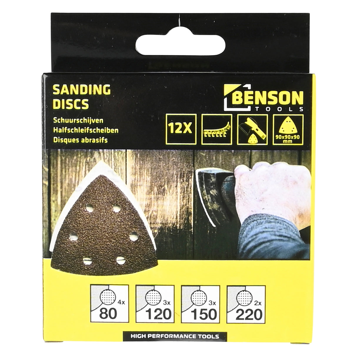 Sanding discs 12 pcs triangle