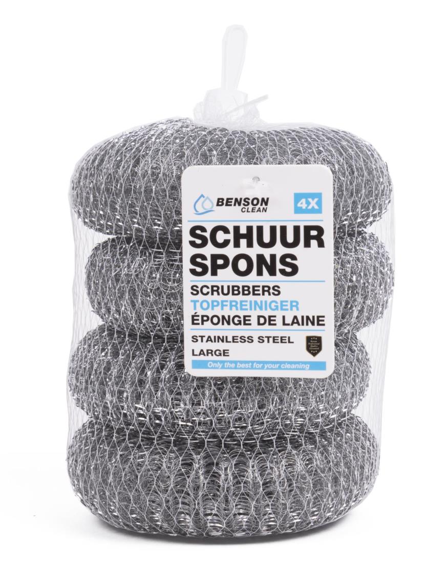 Scrubbers 4 pcs SS large