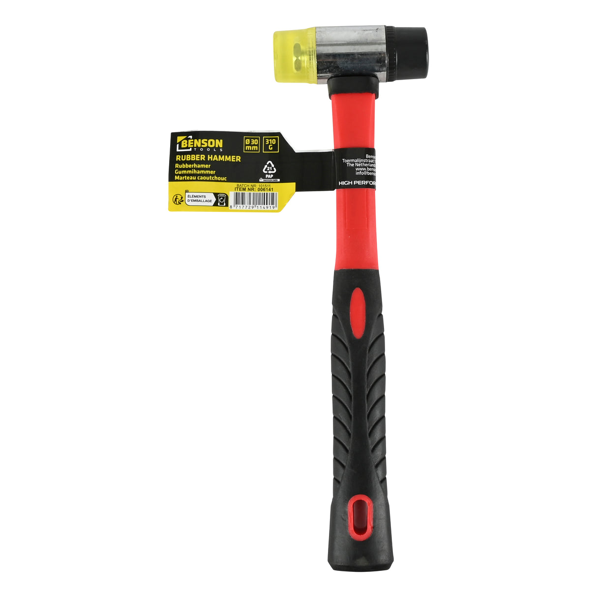 Gummihammer ø 30mm 310 gr Faserstiel Profi