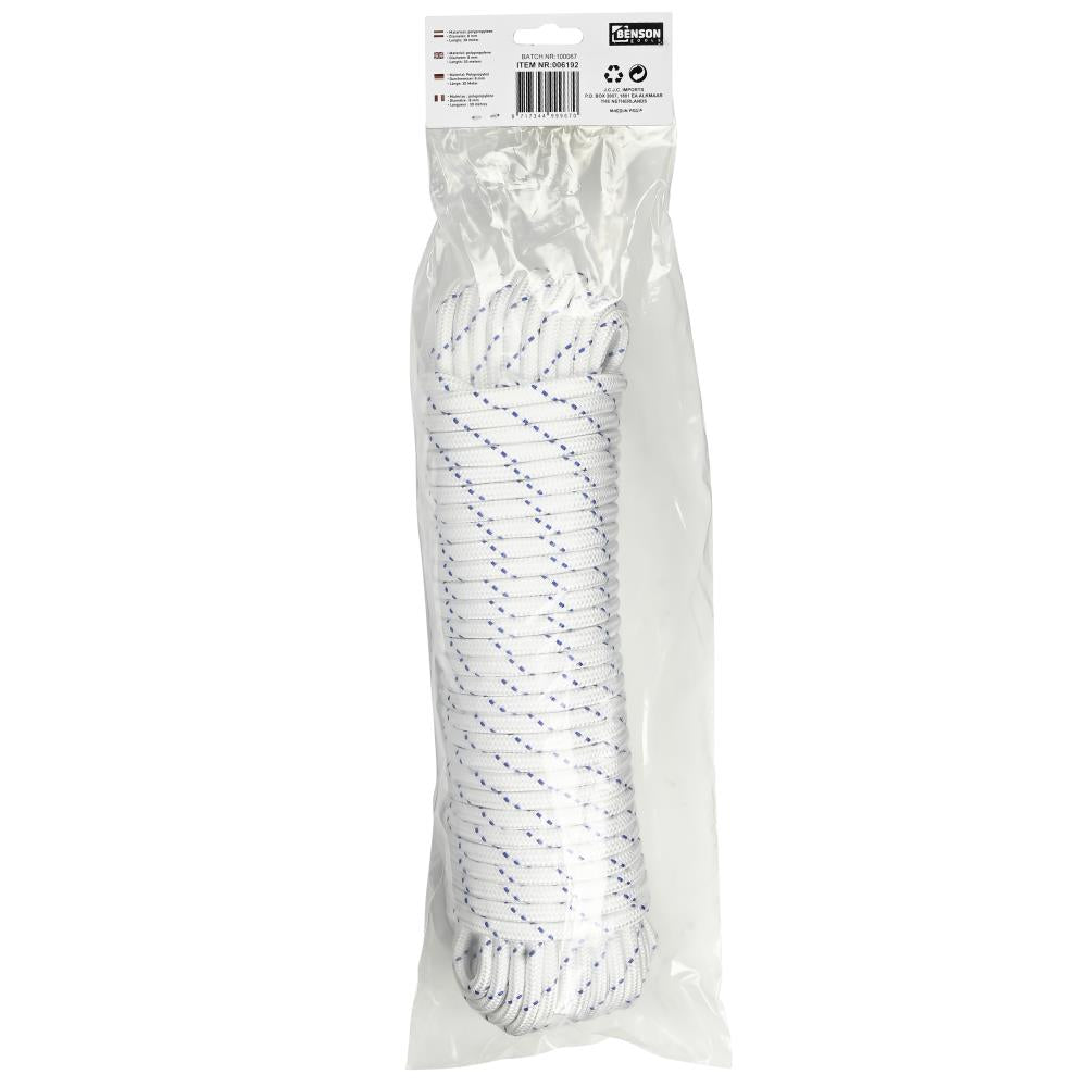 Touw 8 mm x 30 mtr wit