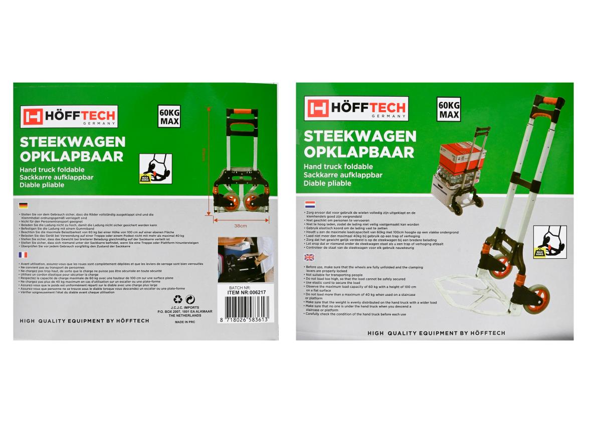 Steekwagen opklapbaar 60 kg profi alu