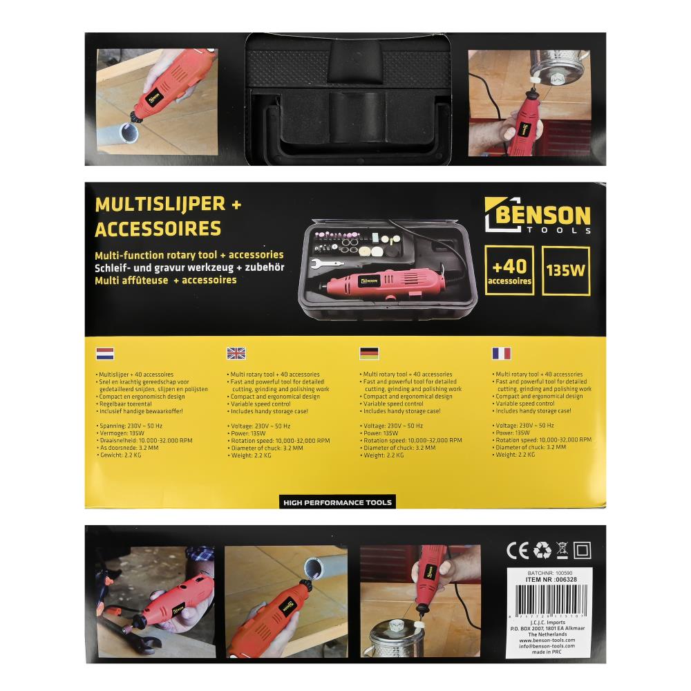 Multislijper 135W + accessoires in blowcase