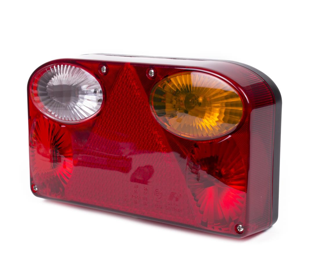 Caravan rear light right white deluxe + cable