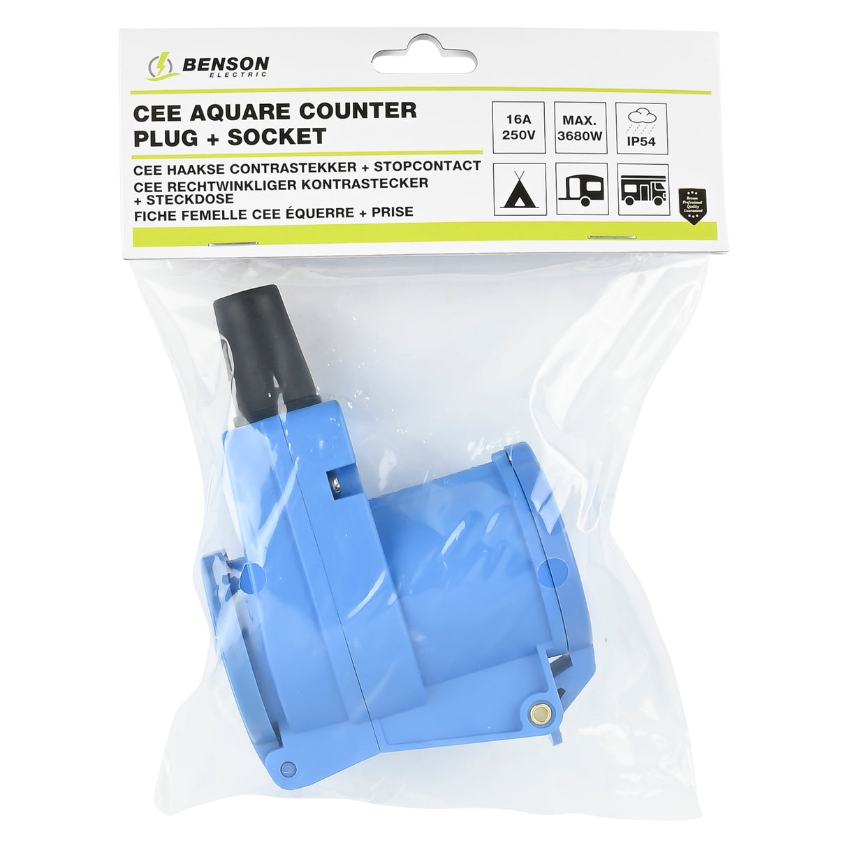 CEE square counter plug + socket
