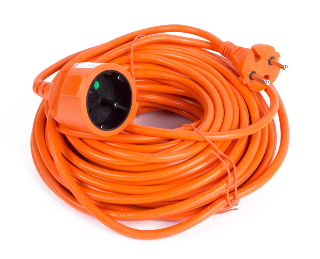 Extension lead 2X1.5 20 m orange