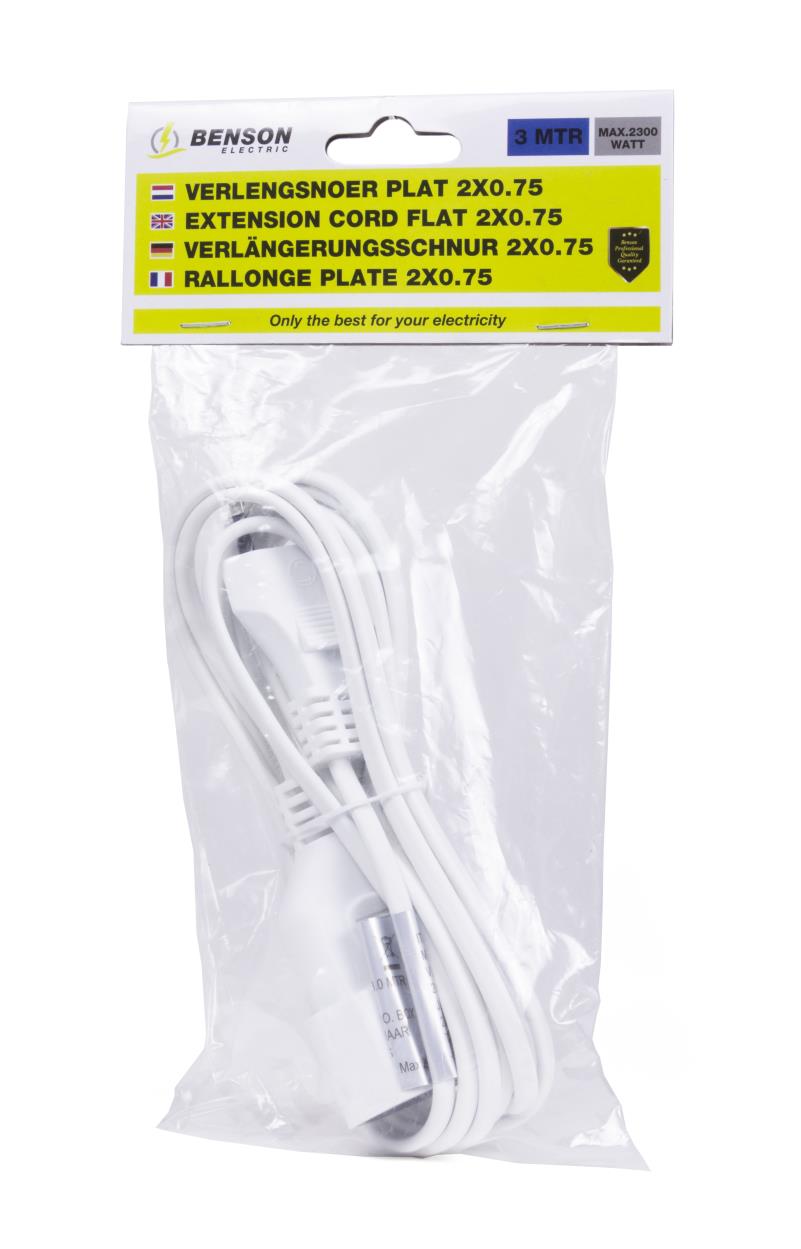 Extension cord flat 2 x 0.75 3 m