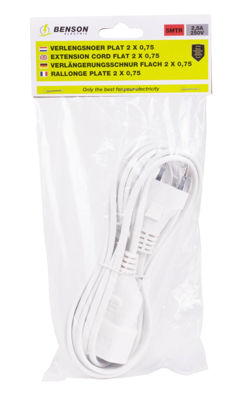 Extension cord flat 2 x 0.75 5 m