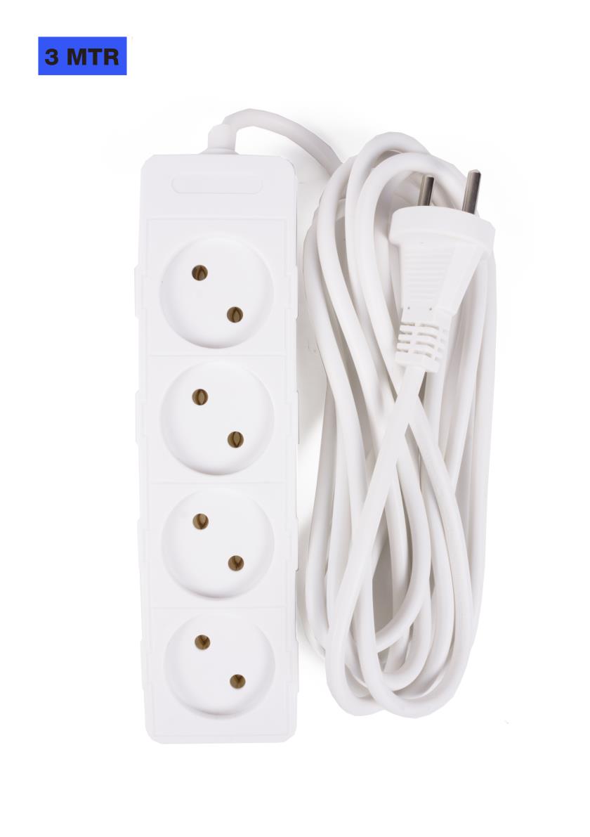 Extension socket 4-way + 2 x 1.0 + 3.0 m