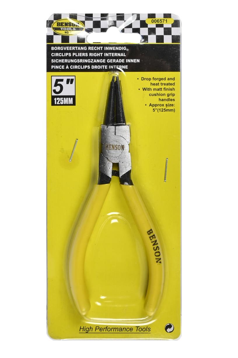 Circlips pliers 125 mm straight internal