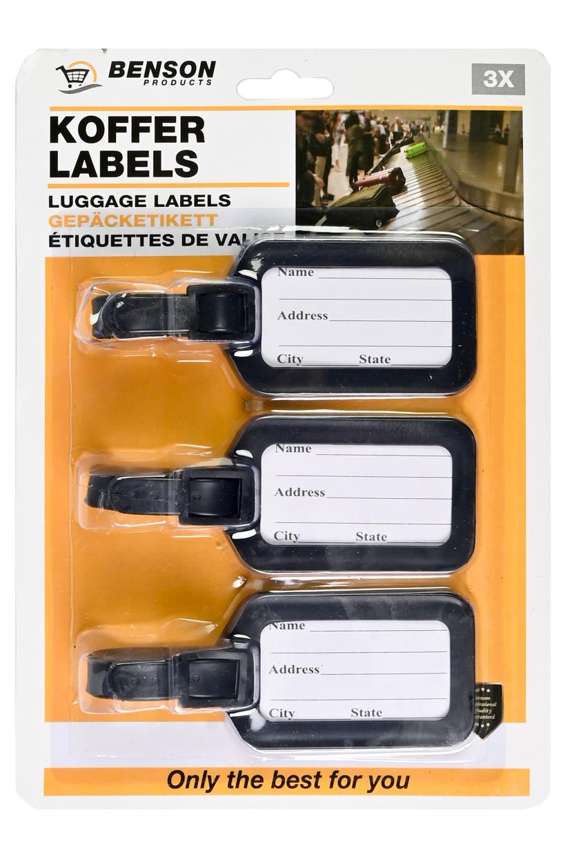 Kofferlabels 3 dlg