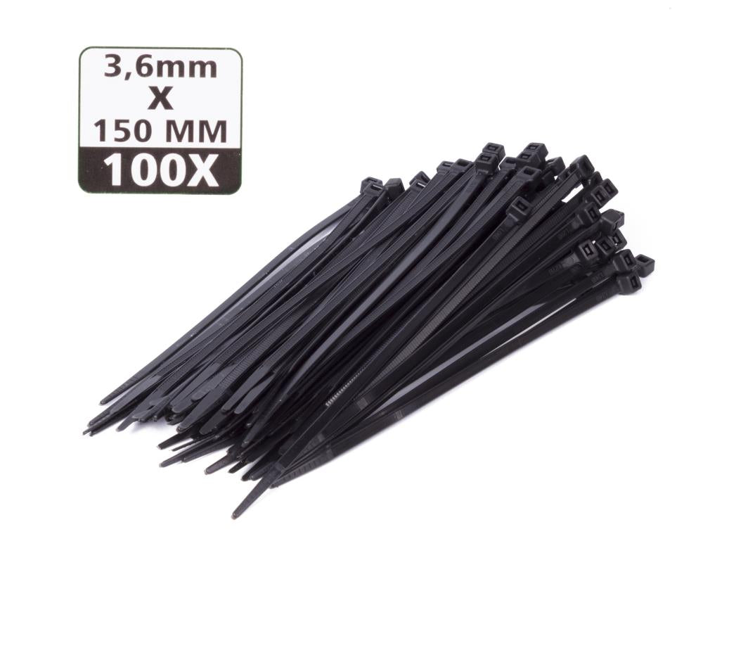 Cable ties 3.6 x 150 mm 100 pieces black