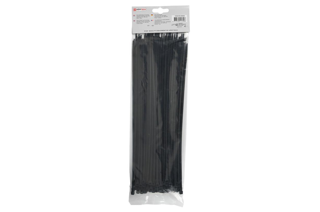 Attaches de câble 3,6 x 300 mm 100 pcs noir