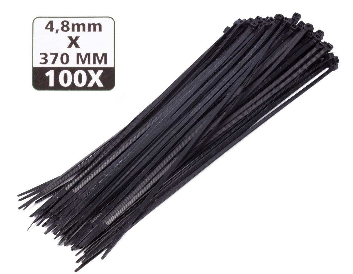 Attaches de câble 4,8 x 380 mm 100 pcs noir