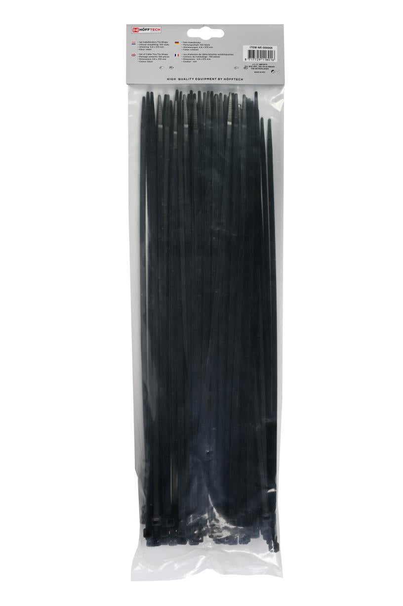 Attaches de câble 4,8 x 380 mm 100 pcs noir