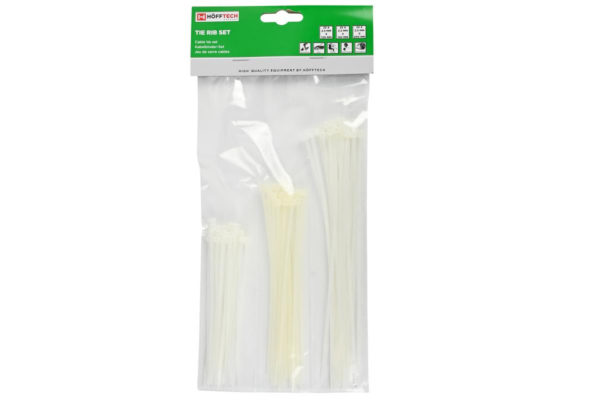 Cable ties 75 pieces white