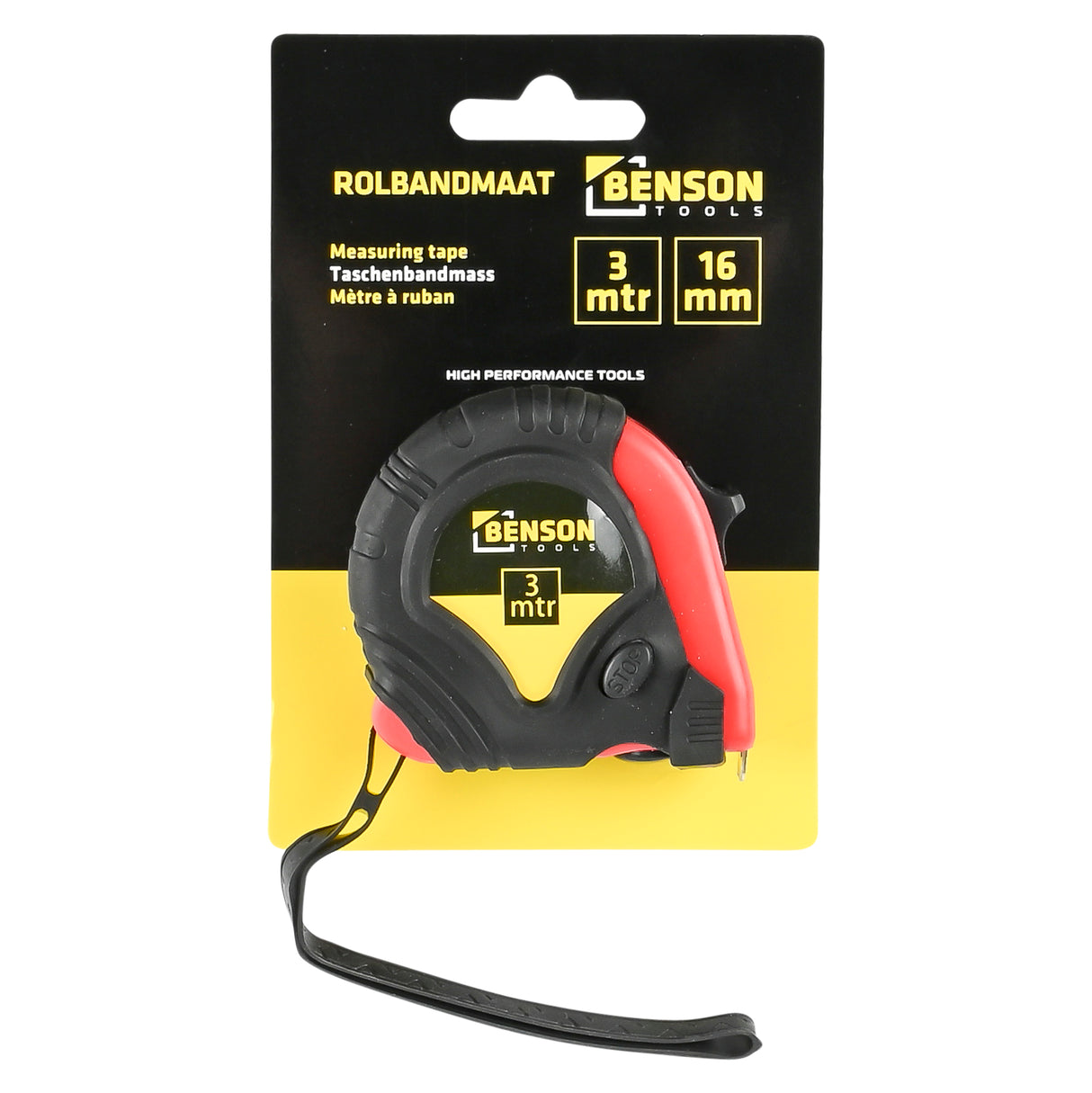 Taschenbandmass Gummi 3 m x 16 mm