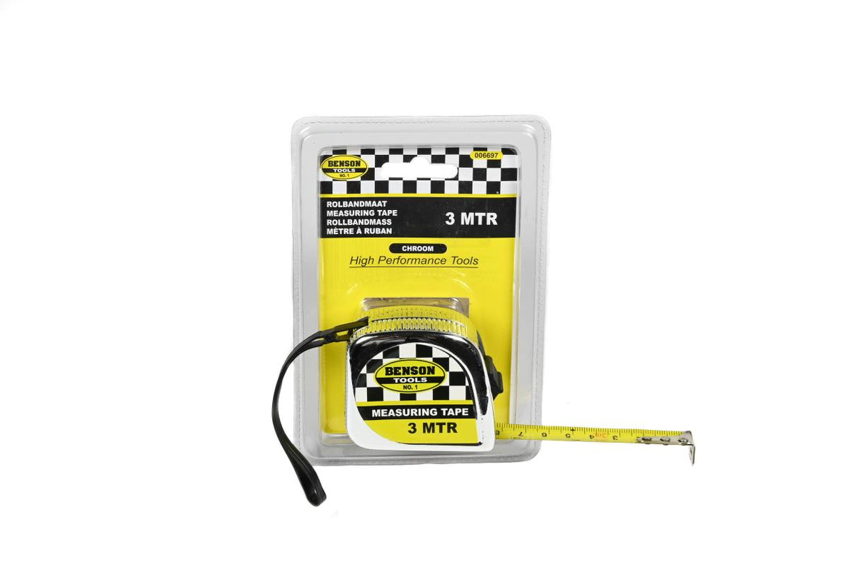 Measuring tape chrome 3 m x 16 mm