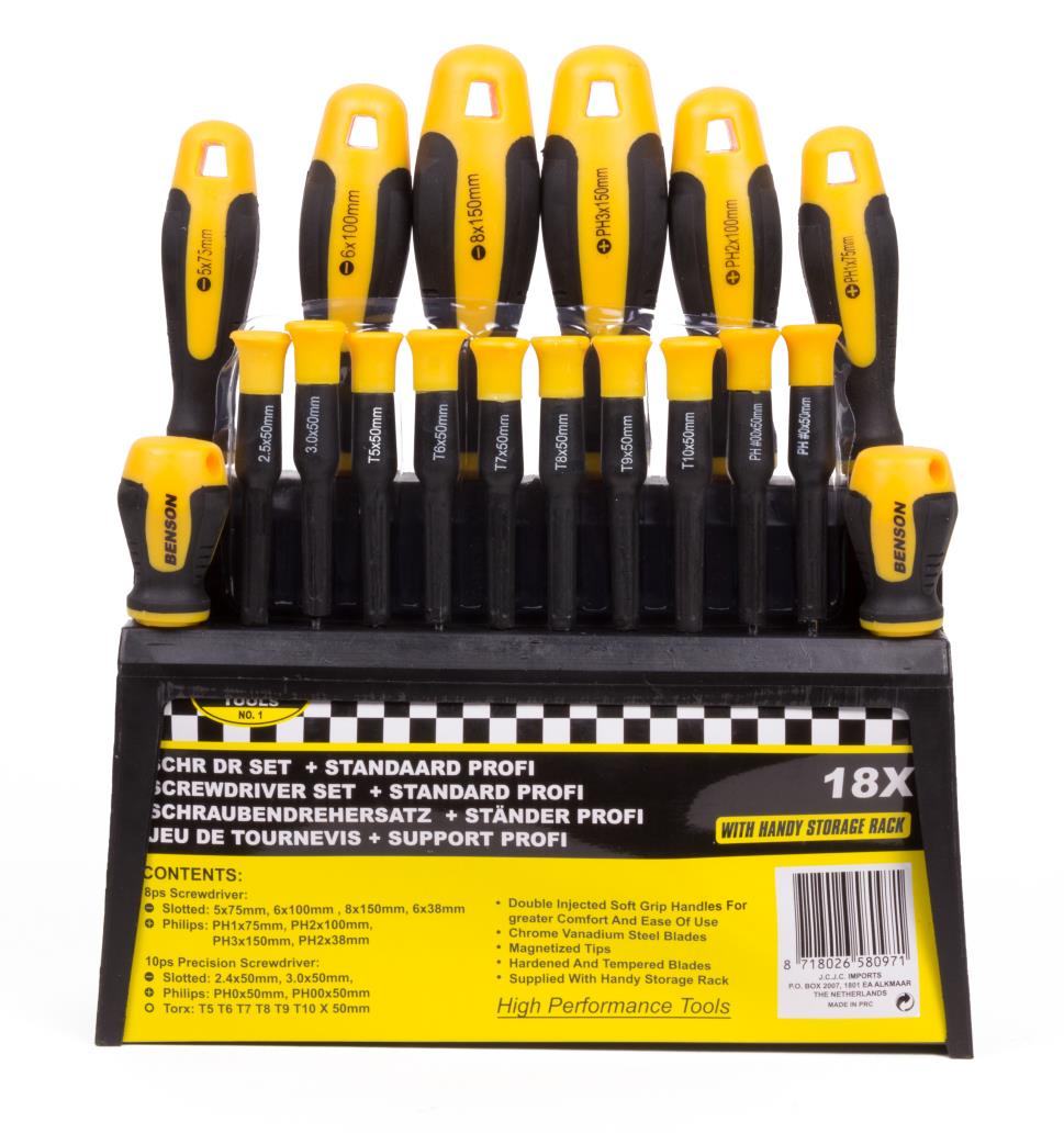 Jeu de tournevis 18 pcs + support