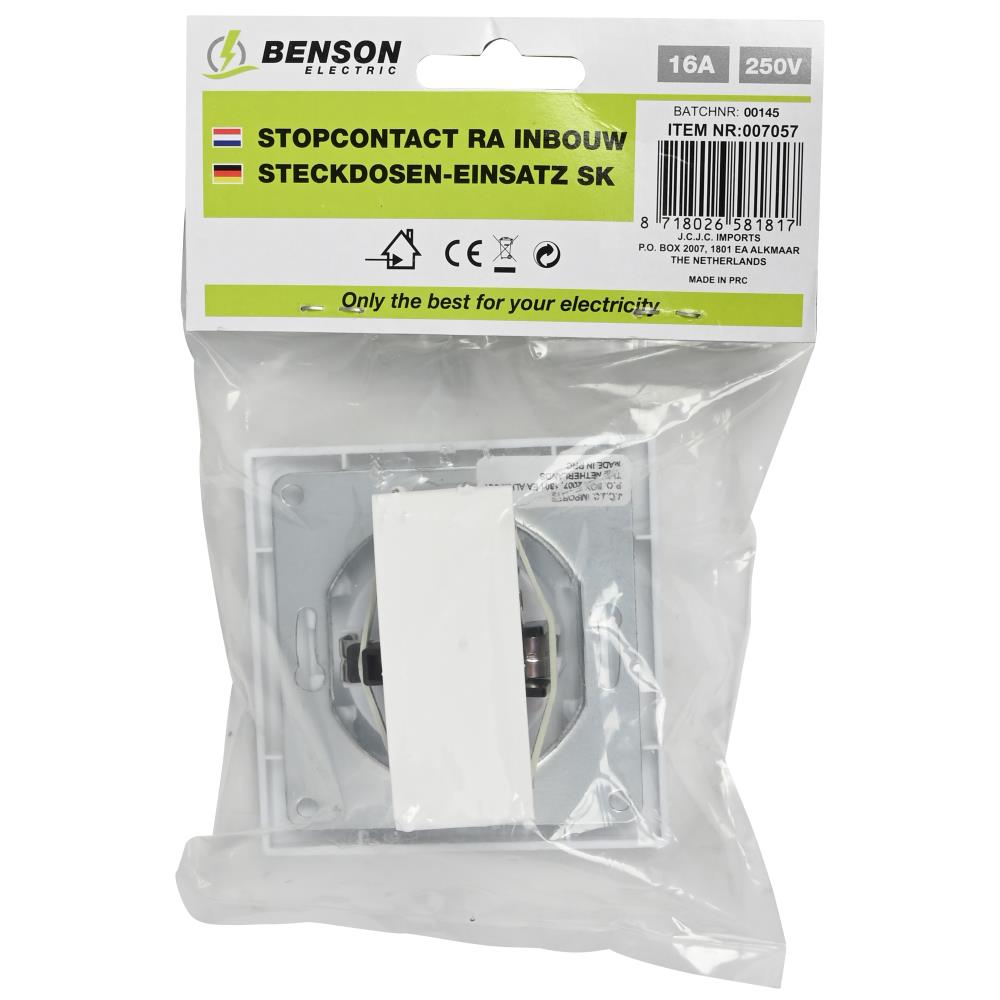 Socket earth flush white