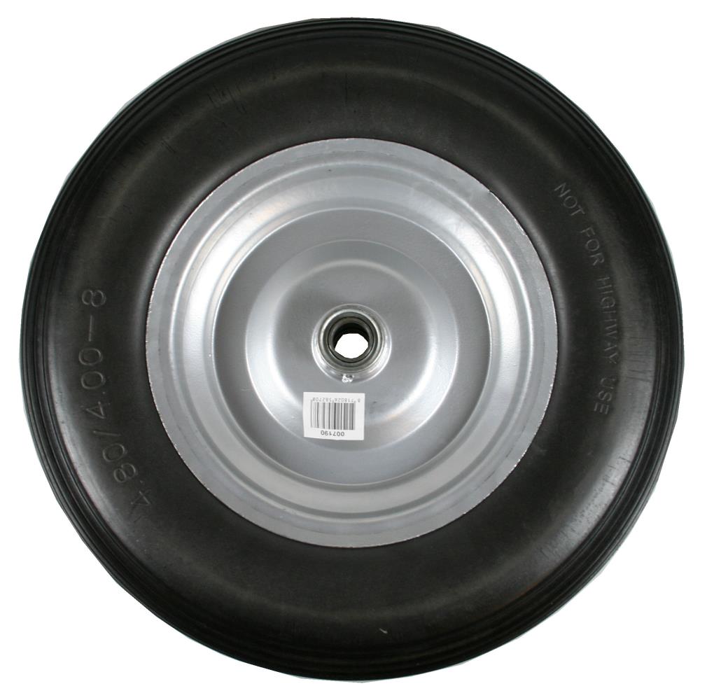 Rad + Reifen gross 4.00-8" PU Stahlfelge