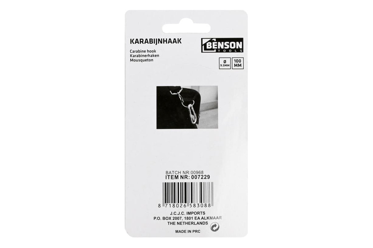 Carabiner hook 9.5 mm 3/8"