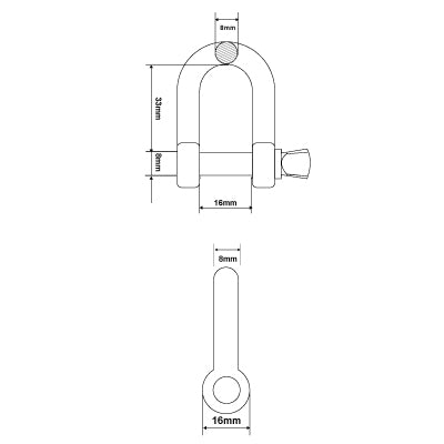 D-sluiting 8 mm 2 dlg