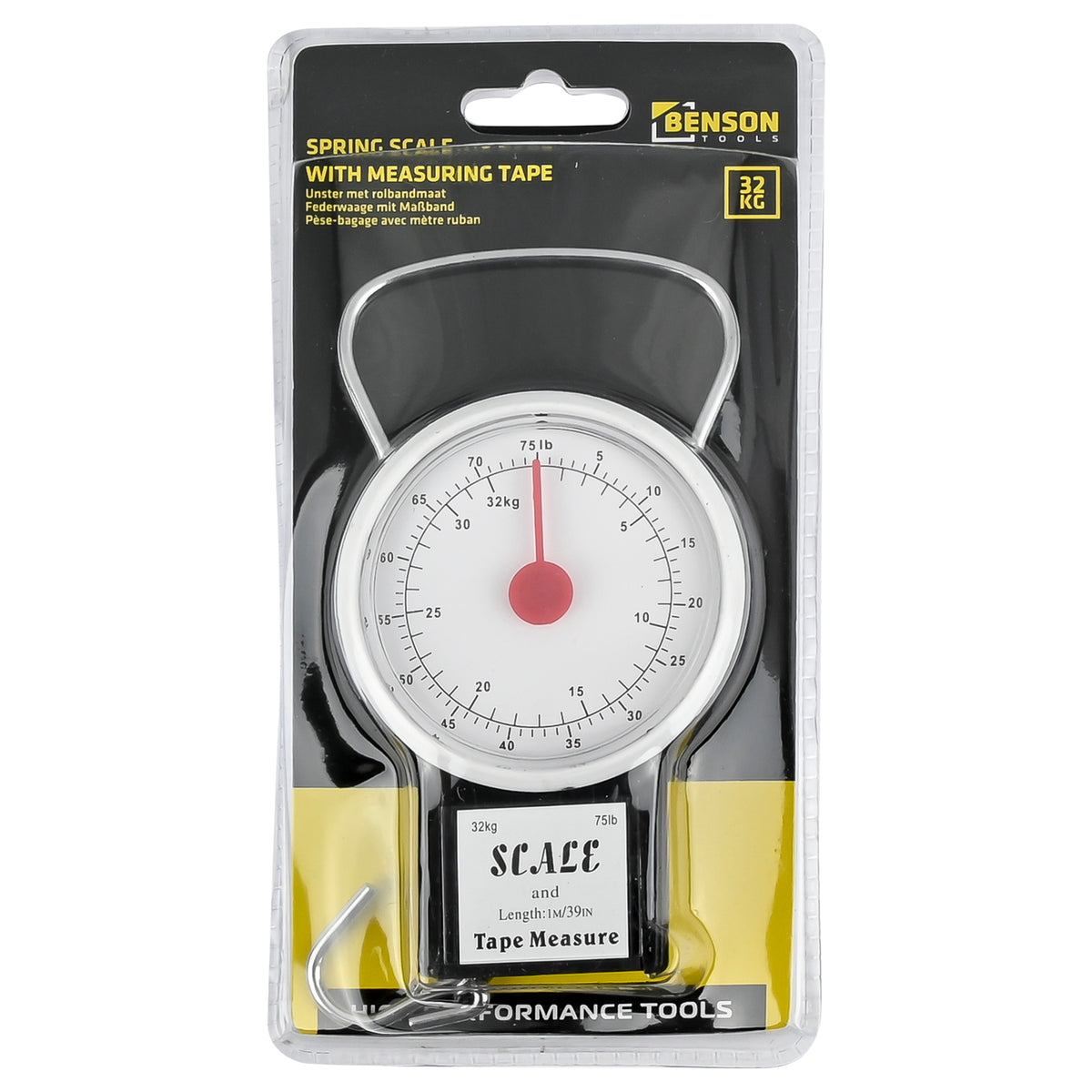 Spring balance case 32 kg + measuring tape